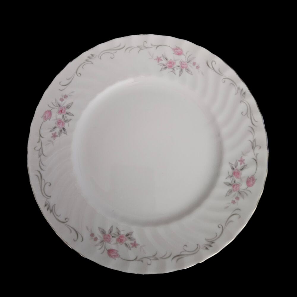 Gold Standard Japan Pink Floral Porcelain Lunch Plates Set of 4 Vintage